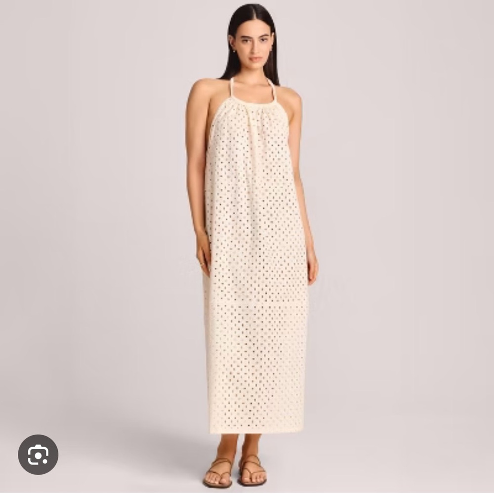 Vitamin A Cream Polka Dot Maxi Dress